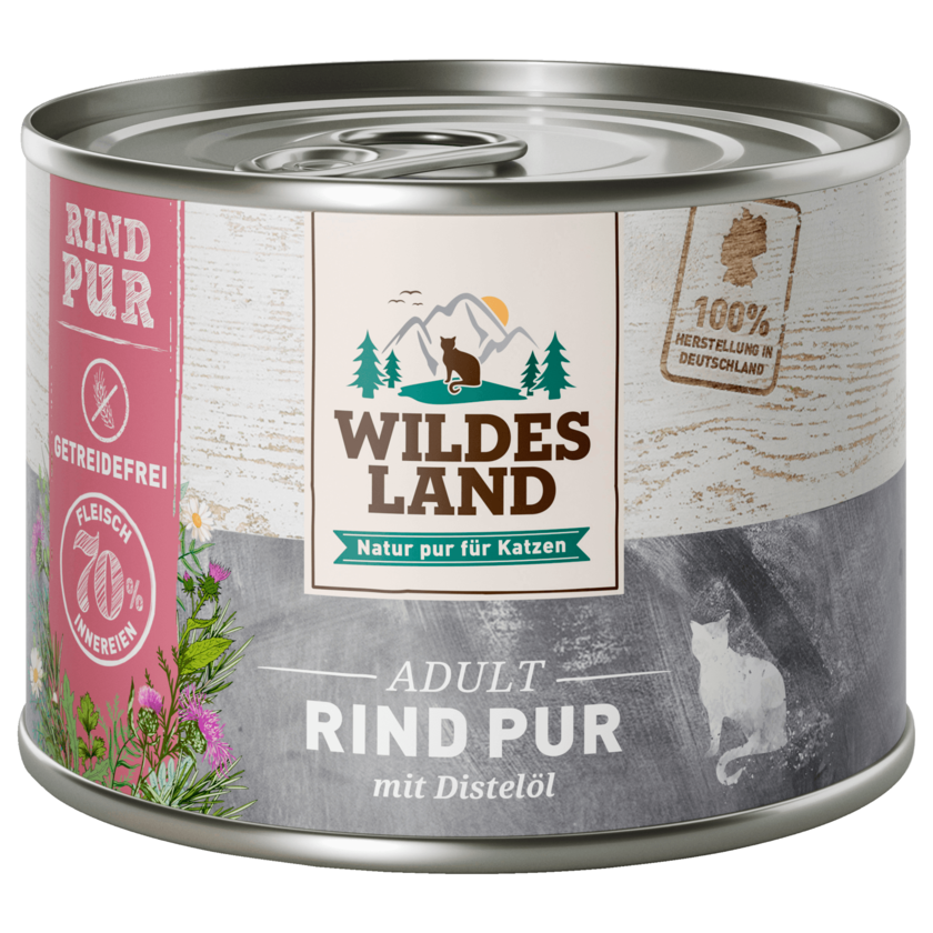 Wildes Land Adult Rind Pur mit Distelöl 200g
